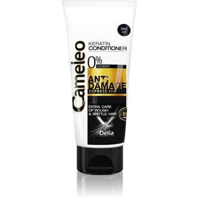 Image of Cameleo Keratin Conditioner Repair Treatment with &amp; Argan Oil for Damaged, Dry Brittle Hair Thermo Protect Salt Paraben Free 200ml