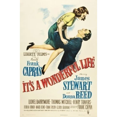 Image of Its A Wonderful Life... James Stewart &amp; Donna Reed ...Vintage Movie Poster A1 A2 A3 A4 Sizes (A4 Size [21 x 29cms])