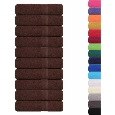 Image of vidaXL Shower Towels 10 pcs Brown 70x140 cm 360 gsm 100% Cotton