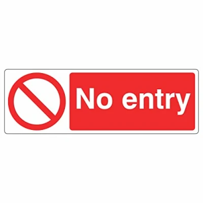 Image of 600mmx200mm No Entry Sign Rigid Plastic