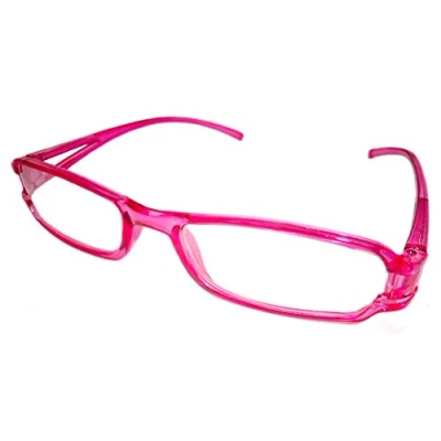 Image of SLIM READING GLASSES CLEAR FUCHSIA PINK UNISEX LIGHTWEIGHT 5 STRENGTHS PR13 (+1.25)