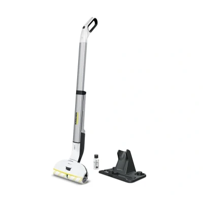 Image of Kärcher EWM 2 Electric Wipe Mop, Cordless Floor Cleaner with Rotating Microfibre Rollers, Battery Running Time: approx. 20 min, Area Performance per Charge: 60 m²