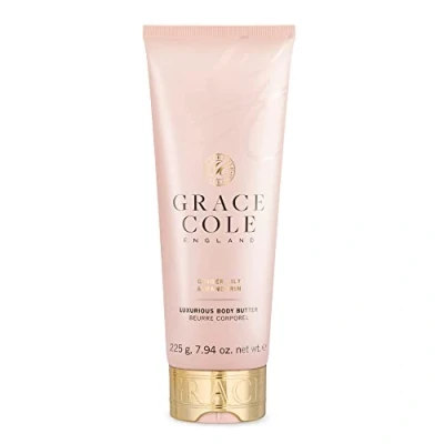Image of Grace Cole Ginger Lily &amp; Mandarin Shea Body Butter 225ml Refreshing Moisturiser Essential Oils Vegan and Cruelty Free, No SLS or Parabens Made In England