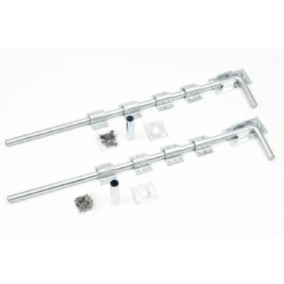 Image of 1st Fix South Pair Of Galvanized 600mm (24&quot;) Garage Door/Drop Bolts