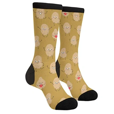 Image of XVBCDFG Cute Potato Socks Funny Novelty Crazy Crew Tube Socks, Men&#039;S Women&#039;S Casual Dress