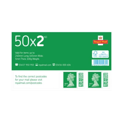 Image of Royal Mail Second Class Stamps [Pack 50]