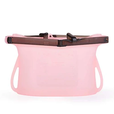 Image of Reusable Silicone Food Storage Bag, Leak Proof Microwave and Dishwasher Safe, BPA Free, Free (QUARTZ PINK, 0.5L)