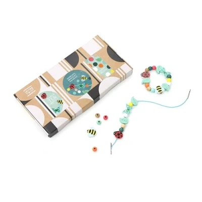 Image of COTTON TWIST Kids Minibeast Bracelet Making Craft Kit Children Creative Beading Jewellery Designing Play Set Activity Box Suitable for 3 8 Years