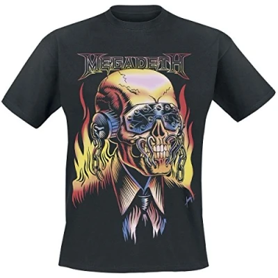 Image of Megadeth Flaming Vic T Shirt Black L