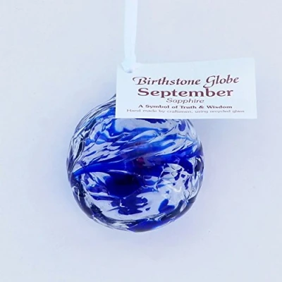 Image of September Birthstone &amp; Anniversary Sapphire Friendship Globe Small