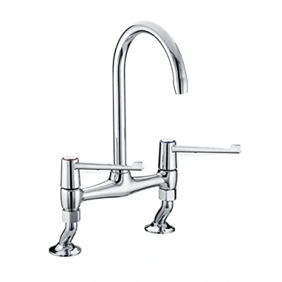 Image of Bristan VAL2 BRDSM C 6 CD Value Deck &amp; Bridge Sink Mixers, Chrome