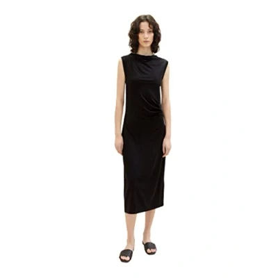 Image of TOM TAILOR Women&#039;s 1036666 Ruffle Dress, 14482 Deep Black, 6