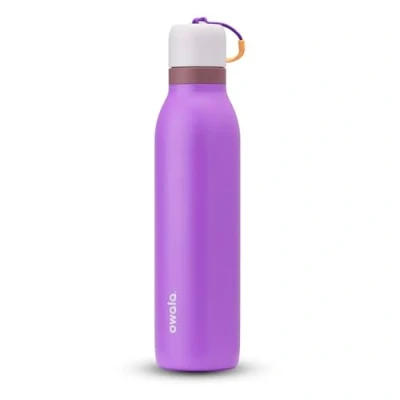Image of Owala FreeSip Twist Insulated Stainless Steel Water Bottle with Straw for Sports and Travel, BPA Free, 700ml, Purple/Purple (California Grapevine)