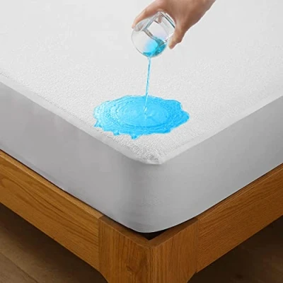 Image of Bedecor Waterproof Mattress Protector Single, Terry Cotton Cover Extra Deep Pocket Anti mite 90x200cm