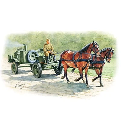Image of Miniart 1:35 Scale Soviet Field Kitchen w/Horses Plastic Model Kit