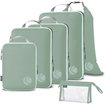 Image of Cipway Compression Packing Cubes, Ultralight Travel Luggage Organizer Sets Extensible Essentials for Carry on Suitcase(Sage green 6pcs)