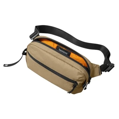 Image of tomtoc 1.5L Small Waist Pack Sling Bag Gift for Women &amp; Men, Lightweight Bum Fanny with Organized Pockets, Mini Belt Adjustable Strap Running Hiking Traveling