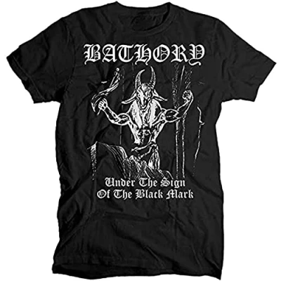 Image of Bathory Under The Sign of Black Mark Vintage Mens Outdoor Graphic T Shirt Size XXL