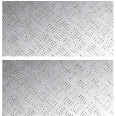 Image of vidaXL Aluminium Checker Plates 2 pcs Anti Slip 60x30 cm
