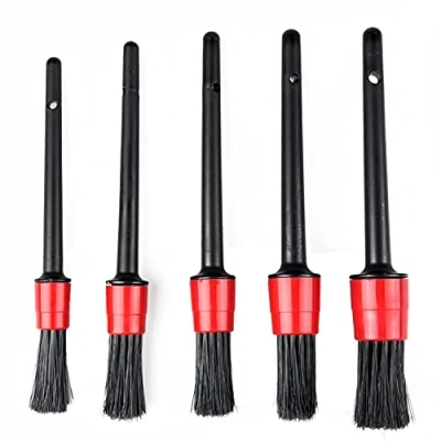 Image of Matory 5 Pieces Auto Car Detailing Brush Set Automotive Cleaner Brushes For Cleaning Wheels Engine Interior Emblems Air Vents Dashboard