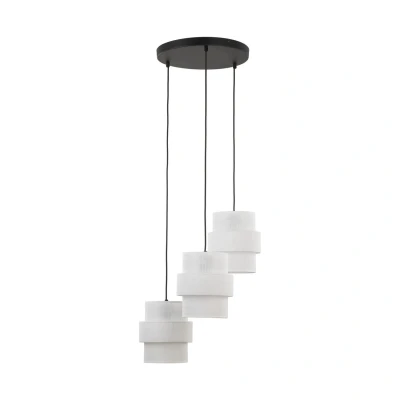 Image of Calisto Round Rose Cluster Pendant Ceiling Light White 3xE27