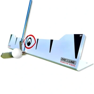 Image of EyeLine Golf Edge Putting Plane Rail (70 Degree), Portable Practice Training Aids to Perfect your Putting, Thermoformed Plastic Material, Accessories, for Trainer (White Color)