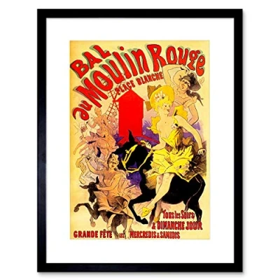 Image of Wee Blue Coo VINTAGE ADVERT MOULIN ROUGE DANCERS NEW BLACK FRAMED ART PRINT PICTURE B12X11460