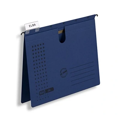 Image of Elba Chic Ultimate 85741AZ Suspension File Folder Thumb Hole Loose Leaf System Pack of 25 Anthracite Ultimate®, Commercial Filing Dark Blue