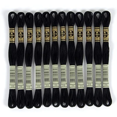 Image of DMC 6 Strand Embroidery Cotton Floss, Black (117 310)