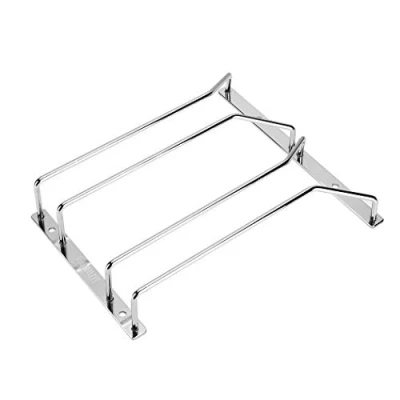 Image of Dianoo Wine Glass Rack Under Cabinet Hanging Wire Stemware Holder with Screws Chrome Finish 27cm 2 Rows