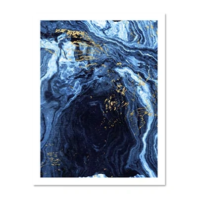 Image of Wee Blue Coo Abstract Dark Gold Flow Large Framed Art Print Wall Poster 18x24 inch