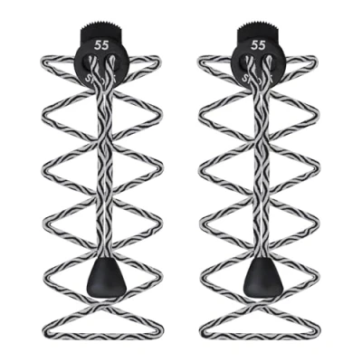 Image of 55 Sport Elastic Lock Shoelaces For Running &amp; Triathlon, Black/White