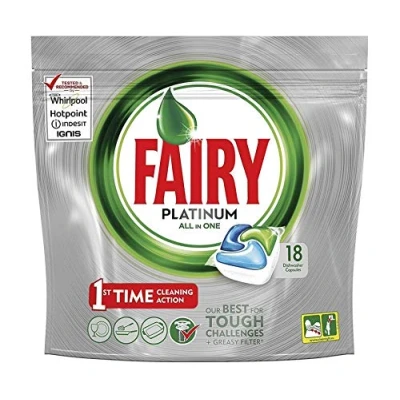 Image of Fairy Platinum All In One Original Dishwasher Capsules Regular 18 Tablets, 30 g