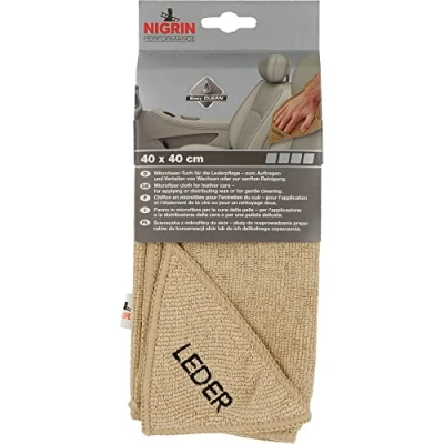 Image of NIGRIN 71115 Microfibre Cloth for Cleaning Leather 40 x cm