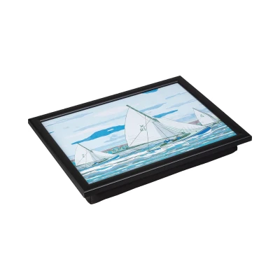 Image of Denby Sailing Lap Tray With Black Edge