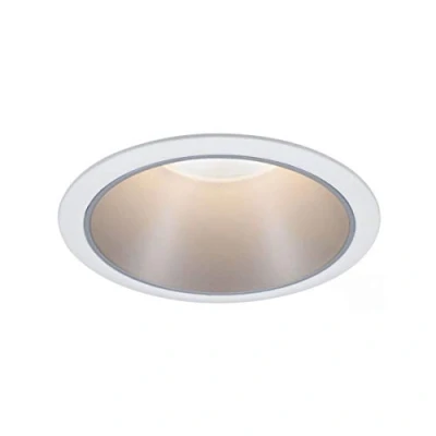 Image of Paulmann 93409 LED Cole recessed luminaire round incl. 1x6.5 watt dimmable spotlight white, silver lamp plastic, aluminium zinc ceiling spot 2700 K