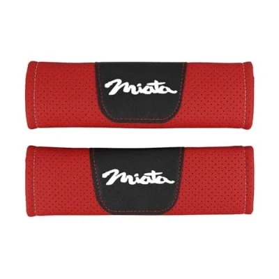 Image of WLCYX 2PCS Car Seats Belt Padding Covers for Mazda Miata Leather Seat Pads Seatbelt Shoulder Strap Breathable Accessories, black style B