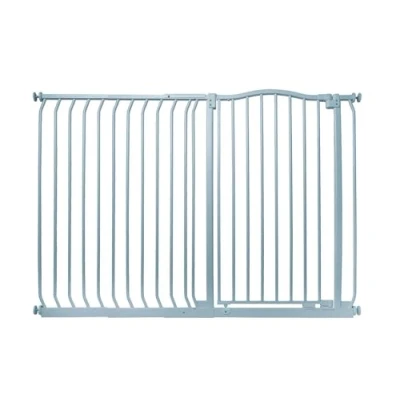 Image of Safetots Extra Tall Curved Top Safety Gate, 134cm 143cm, Matt Grey, 100cm in Height, Pressure Fit Stair Baby Gate for Doors Hallways and Spaces, Barrier, Easy Installation