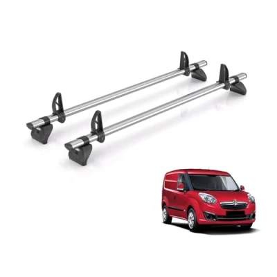 Image of Rhino Roof Rack for Vauxhall Combo 2012 2018 [Suitable Only Rear Barn Doors] 2 Bars + Loadstops WD2FL/KLS2