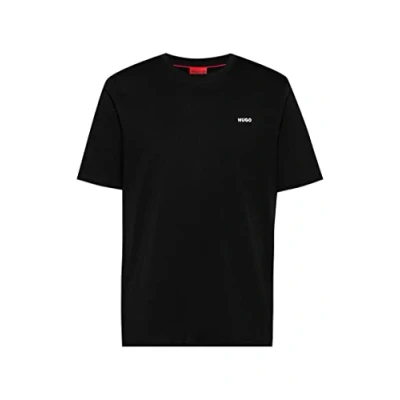 Image of HUGO Mens Dero222 Logo Print T Shirt in Cotton Jersey