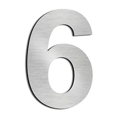 Image of nanlyiau House numbers door Stainless Steel number Made of Solid 304 Floating Appearance in Easy to Install 5in/12.5cm(Silver 5in6/9)
