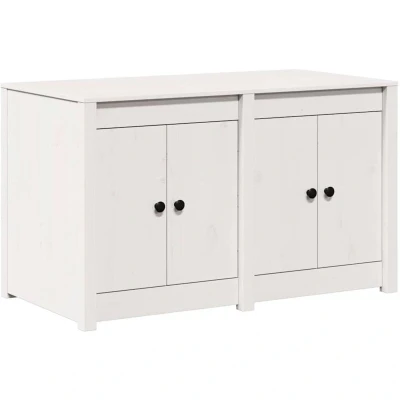 Image of vidaXL Outdoor Kitchen Cabinet White 106x55x64 cm Solid Wood Pine