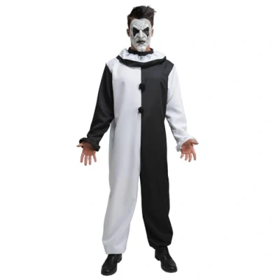 Image of Wicked Costumes Mens Scary Halloween Clown Costume Black &amp; White Standard Size