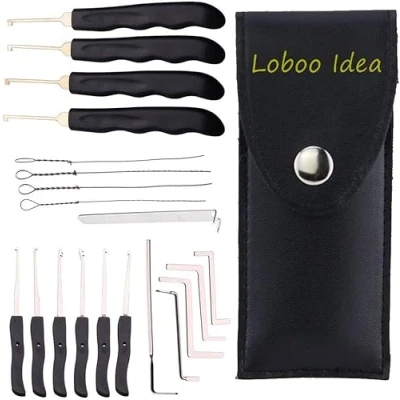 Image of Loboo Idea 20 Pieces Broken Key Extractor Kit, Home Depot Lockpicking Tool, Removal Hooks Lockpick, Set