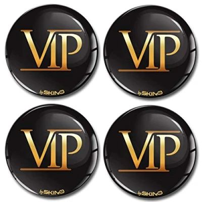 Image of Biomar Labs® 4 x 50mm 3D Domed Car Wheel Centre Rims Hub VIP Stickers Decals For Caps Vehicle Auto Tuning Emblem A 5050