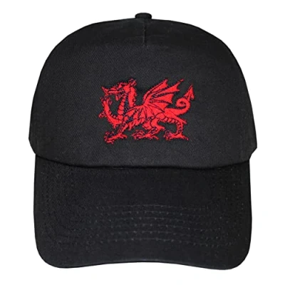 Image of TeddyTs Adult&#039;s Welsh Dragon Baseball Cap (Black), M L