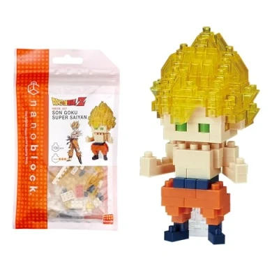 Image of nanoblock Bandai Son Goku Super Saiyan Dragon Ball Z Mini Brick Figure Building Set Pixel Manga Kit NBDB007