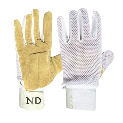Image of ND Sports Wicket Keeping Inner Chamois Padded Gloves Youth, White, NAF MKN InnerChamois Youth