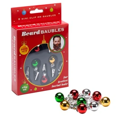 Image of Diabolical Gifts DP0951 Beard Baubles, Multi, 1PACK Funny Secret Santa for Men