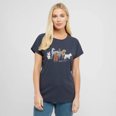 Image of Weird Fish Walkies Organic Cotton Slub T Shirt Navy Size 8